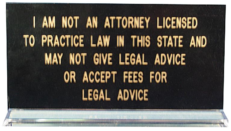 I Am Not a Lawyer Minnesota Notary Desk Sign