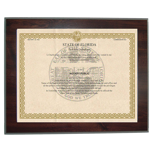 Alaska Notary Commission Certificate Frame 8.5 x 11 Inches