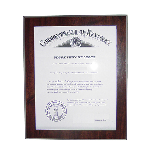 North Dakota Notary Commission Frame Fits 11 x 8.5 x inch Certificate