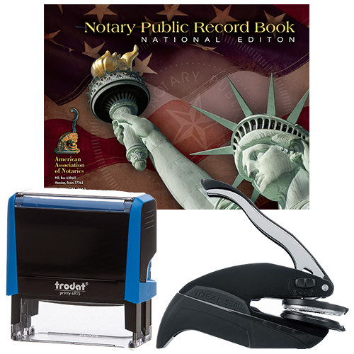 Oregon Notary Supplies Deluxe Package Notary Supplies Deluxe Package - P4 Stamp and Your Choice of Embosser (OR-WA-WV)