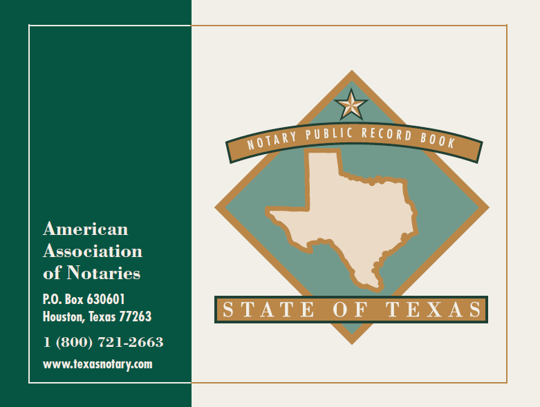 Texas Notary Public Record Book (Journal) - 350 entries