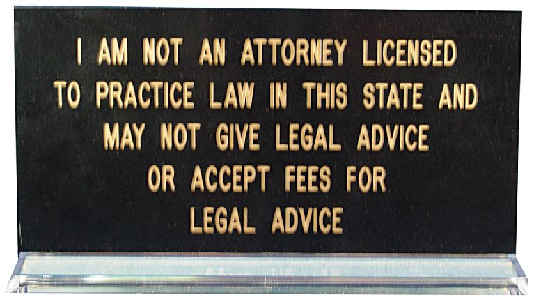 I Am Not a Lawyer Idaho Notary Desk Sign