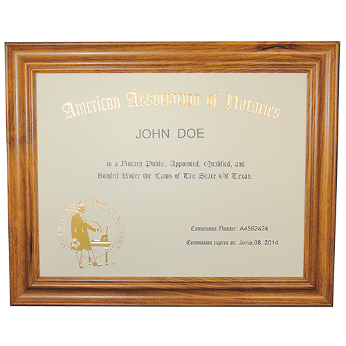 Wyoming Notary Unofficial Commission Certificate Frame