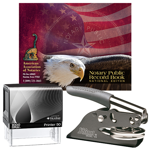 Oregon Deluxe Notary Supplies Package I Notary Supplies Deluxe Package - Microban Stamp and Your Choice of Embosser (OR-WA-WV)