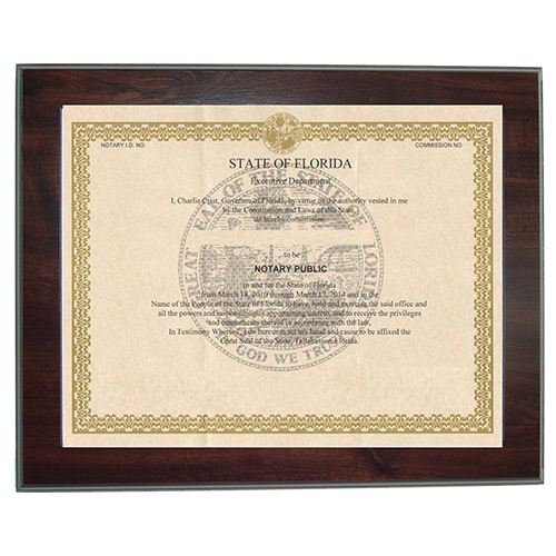 Iowa Notary Commission Certificate Frame 8.5 x 11 Inches