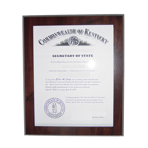 South Carolina Notary Commission Frame Fits 11 x 8.5 x inch Certificate