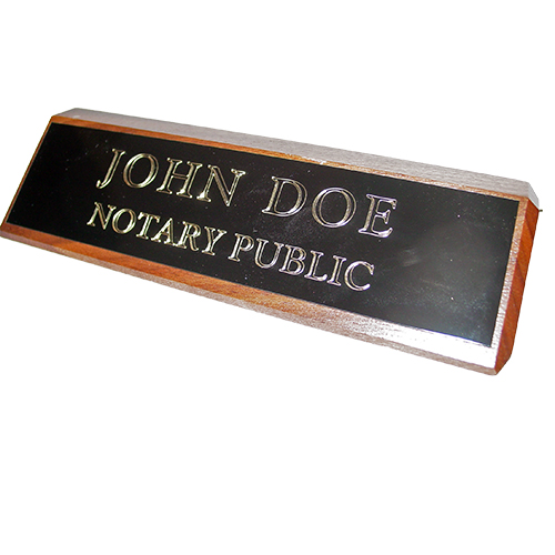 South Carolina Notary Walnut Desk Sign