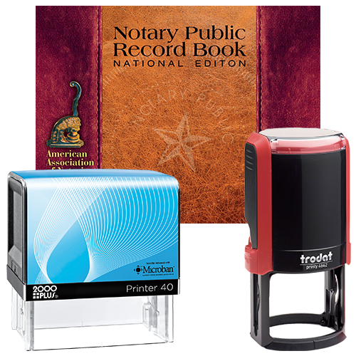 North Dakota Deluxe Notary Supplies Package I Notary Supplies Deluxe Package (NE-ND) - Includes Microban and Round Notary Stamps