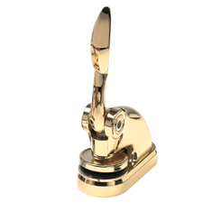 This Virginia contemporary notary seal embosser is available with baked-on black epoxy finish, a plated 24k lustrous gold flashed finish, or a lustrous plated finish. This elegant, precision-made embosser makes a fine addition to any desk or office. Handles are molded for complete comfort and notary seal impressions are sharp and clear with every use. The embosser has a felt, no-scratch base that will prevent damages to any surface on which it is placed. Available in three colors. Makes notary seal impressions of 1-5/8 inches.