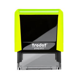 This notary stamp is available for a limited time in orange, yellow and pink neon case colors. Made by Trodat USA a world leader in notary stamp manufacturing. This notary stamp is made of 65% post-consumer recycled plastic, which makes it the first climate-neutral notary stamp. This notary stamp makes notary stamp impression that conforms to your state notary laws. Produces thosusands of notary stamp impressions without the need of re-inking.
