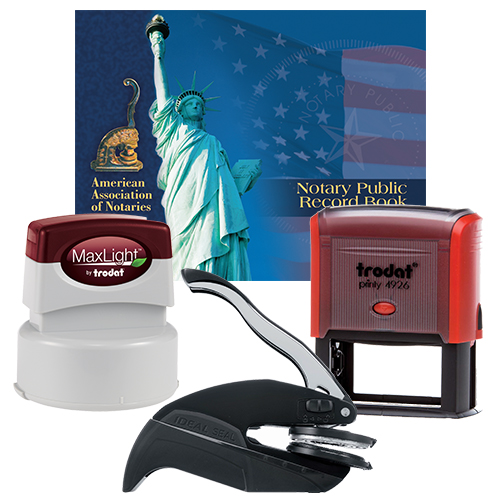 The District of Columbia notary supplies deluxe package contains everything you need, in accordance with District of Columbia notary laws to perform your notarial duties correctly and efficiently. This notary supplies package includes notary seal metal embosser, notary record book, notary contemporary impression inker, and Jurat notary stamp. The notary seal is available in two colors, produces thousands of perfect and consistent notary seal impressions.