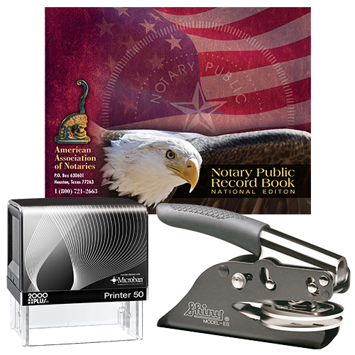 The deluxe Missouri notary supplies package I contains everything you need to perform your notarial duties correctly and efficiently. This deluxe notary supplies package I includes Missouri notary stamp, notary record book, and your choice of either the Missouri E-Z handheld notary seal embosser item # MO503 or Missouri dual-use notary seal embosser item # MO501. The notary stamp produces thousands of perfect and consistent notary stamp impressions, stamp-after-stamp, without the need for an ink pad or re-inking. The modern, ergonomic design of this stamp soft-touch exterior fits comfortably in your hand and with gentle pressure produces the sharpest Missouri notary stamp impression with ease. An index label allows you to quickly identify your notary stamp and ensures a right-side-up impression. A clear base positioning window guarantees accurate placement of your notary stamp on documents. With the click of a button, the ink pad - which is built into the notary stamp - can easily be accessed for changing or refilling.