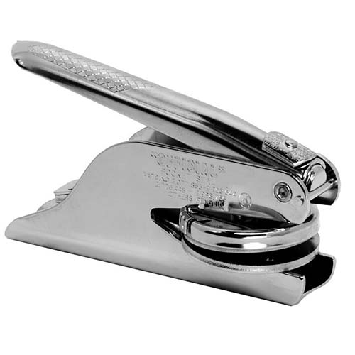 This extra heavy duty notary embosser designed with revolutionary mechanism to provide you with the leverage you need to produce sharp raised notary seal impressions even on heavy papers with minimal effort even on heavy paper stock. The Official Notary Seal Embosser comes with a brown Leatherette carrying case. Notary seal impression is 1 5/8 inches.